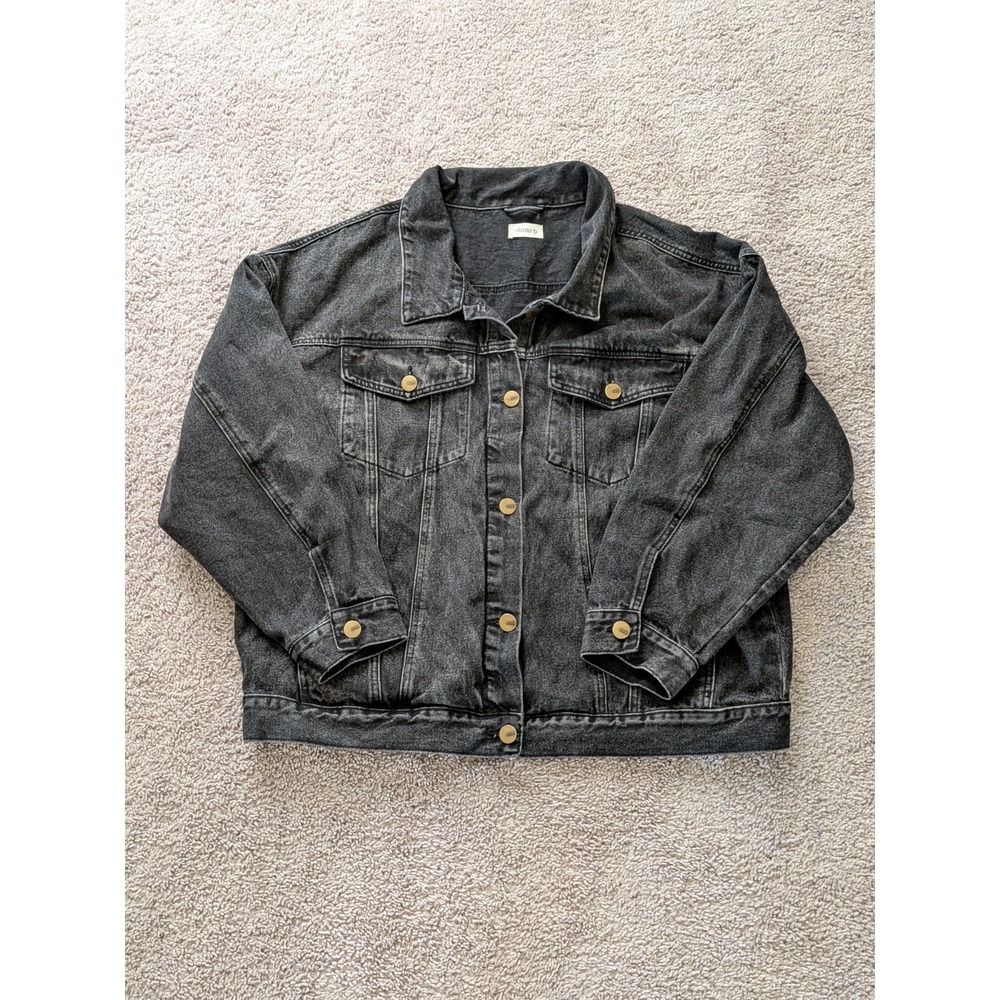 Mono B Trucker Denim Jacket Women's 2XL Oversized Dark Wash NWT
